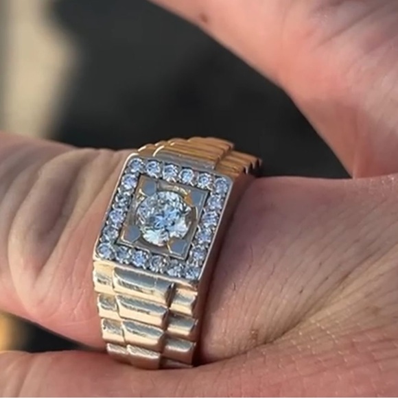 14kt gold 13.6g 1ct natural stone si2 mans ring - Picture 1 of 6